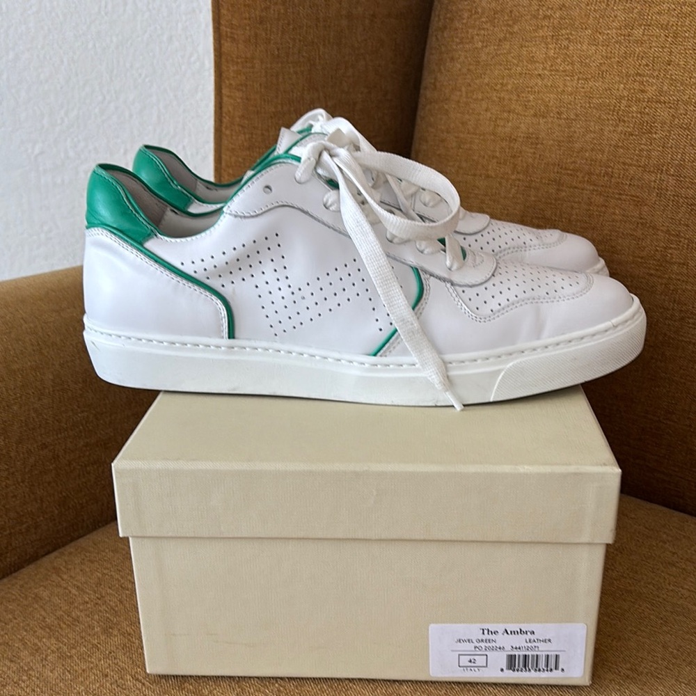 White and Green Women's Sneakers/ M. Gemi